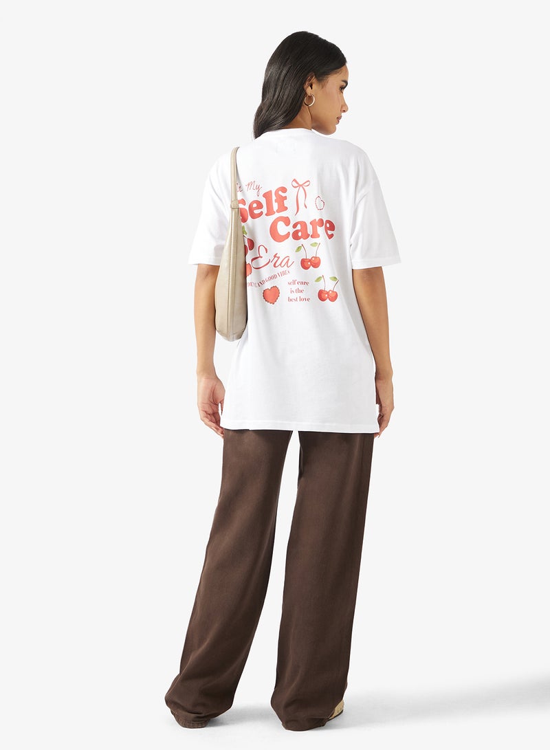 جينجر تيشيرت قطن كبير بطبعة جرافيك - Image 4