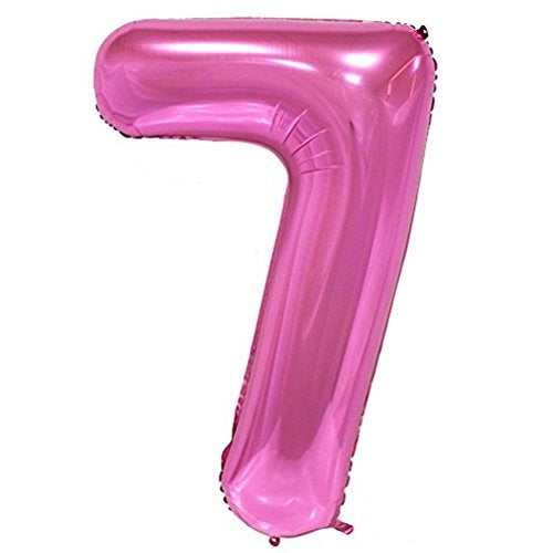 Tellpet Number 7 Balloon 7th Birthday Party Decorations Sign for Girls Pink 40 Inch - Image 1