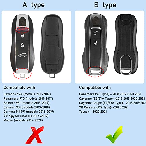 Jaronx Compatible with Porsche Key Cover, Key Case Fob Shell Cover Compatible with Porsche Cayenne Panamera 2018-2024, Carrera Taycan 2018-2024 (Big Shark) - Image 2