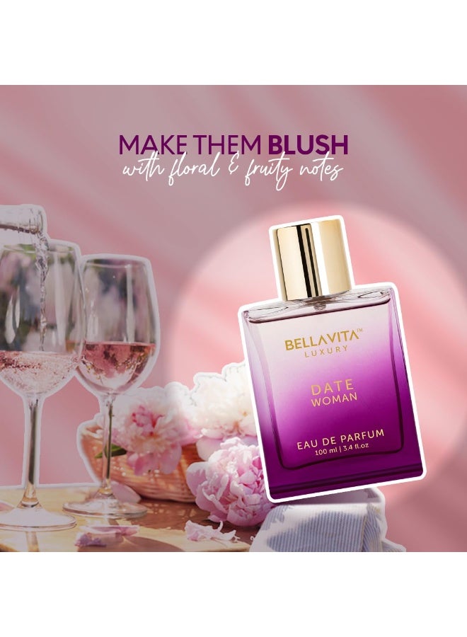Bella Vita Luxury Date Perfume for Women | Eau De Parfum for Women | Pink Pepper, Red Fruit & Jasmine | Fruity and Floral Long-Lasting EDP Fragrance Scent | 100 ML (3.34 FL. OZ.) - Image 4