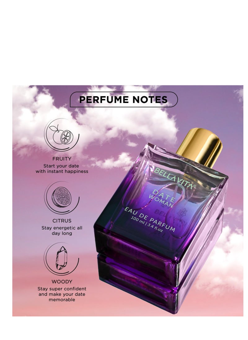 Bella Vita - Date Eau De Parfum for Women with Pink Pepper, Red Fruit & Jasmine | Fruity & Spicy Long-Lasting EDP Fragrance Scent | 3.4 fl. oz. - Image 1