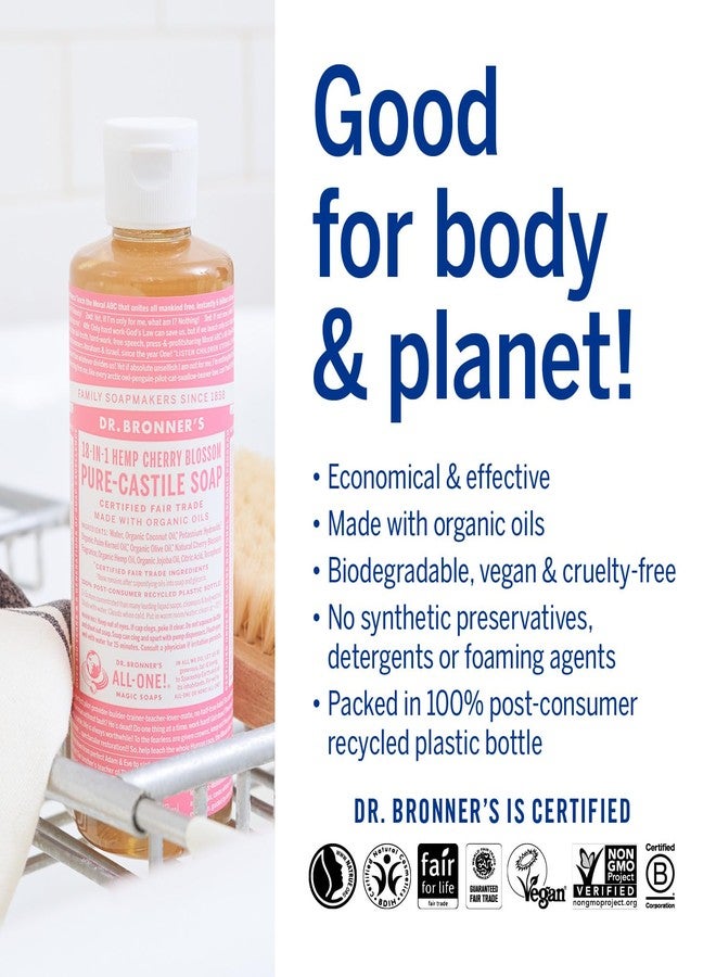 Dr. Bronner's Dr. Bronners Cherry Blossom Pure-Castile Liquid Soap, 240 ML - Image 4