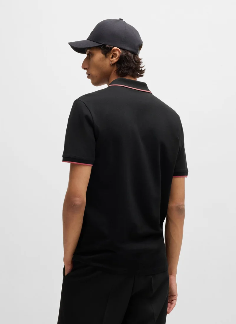 هوجو Stretch-cotton slim-fit polo shirt with printed logo