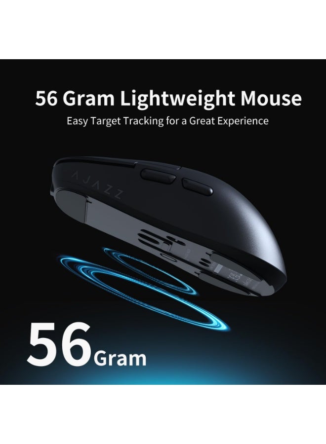 A-jazz AJ159 PRO 8K DPI Black Wireless Gaming Mouse | PAW3395 Sensor | 56g Ultra-Lightweight Design | Three Connection Modes | Magnetic Charging - Image 4