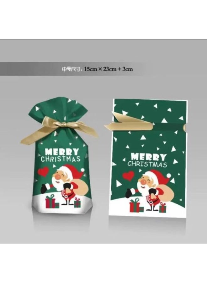 Christmas Gift Bags 10 Pack Reusable Drawstring Christmas Gift Bags Great Gift Bag for Christmas Parties - Image 1