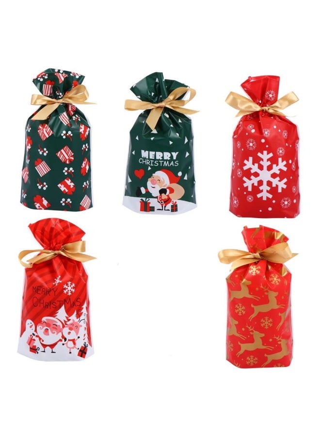 Christmas Gift Bags 10 Pack Reusable Drawstring Christmas Gift Bags Great Gift Bag for Christmas Parties - Image 3