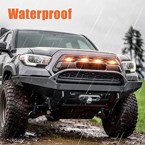 mingjue LED Grill Lights for 2016-2019 Aftermarket Toyota Tacoma TRD PRO Grille with Harness & Fuse(Amber Light with Black housing) - Image 4