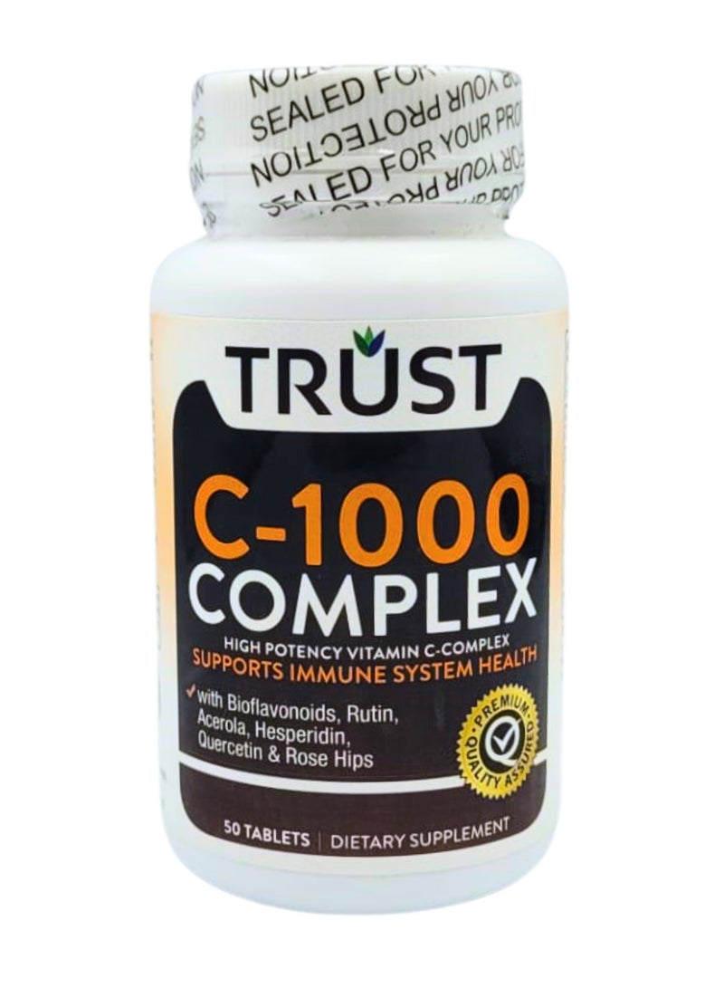 Trust high potency vitamin c-1000 complex with bioflavonoids and rose hips support immune system 50 tablets - Image 1