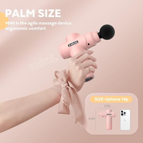 AERLANG Mini Massage Gun-Pink，Muscle Deep Tissue Massager Gun, Percussion Gun Massager for Pain Relief, Portable Quiet Massage Gun with Carry Case for Home Office Gym Gifts for Women Men Her - Image 4
