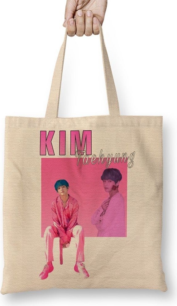 Baskı Dükkanı Print Shop Bts Kim Taehyung V 90S Tote Bag Long Handle 