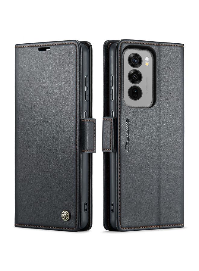 Case For OPPO Reno12 Pro 5G Global 023 Butterfly Buckle Litchi Texture RFID Anti-theft Leather Phone Case
