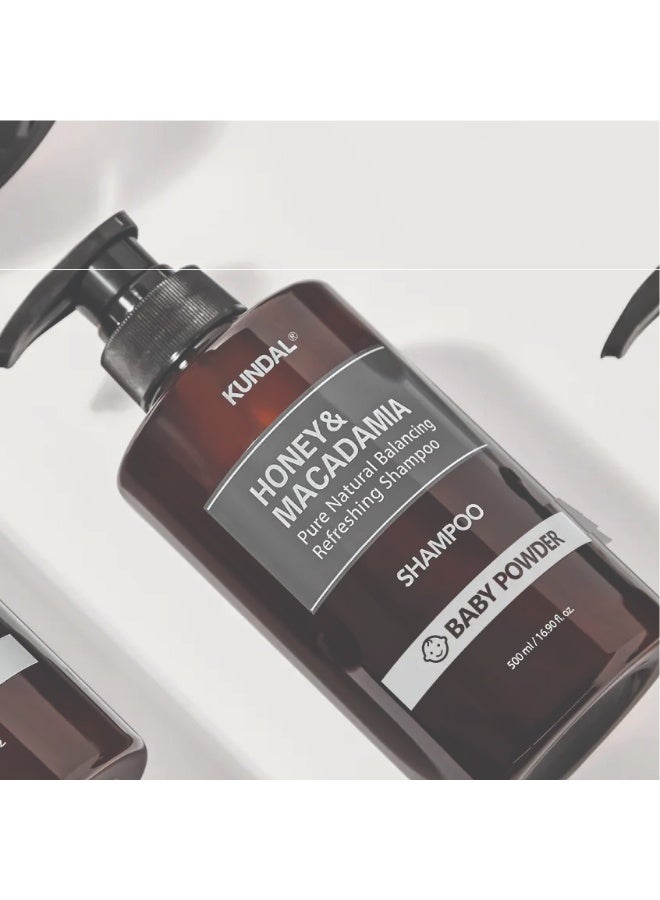 KUNDAL Honey & Macadamia Nature Shampoo - Baby Powder 500ml - Image 3