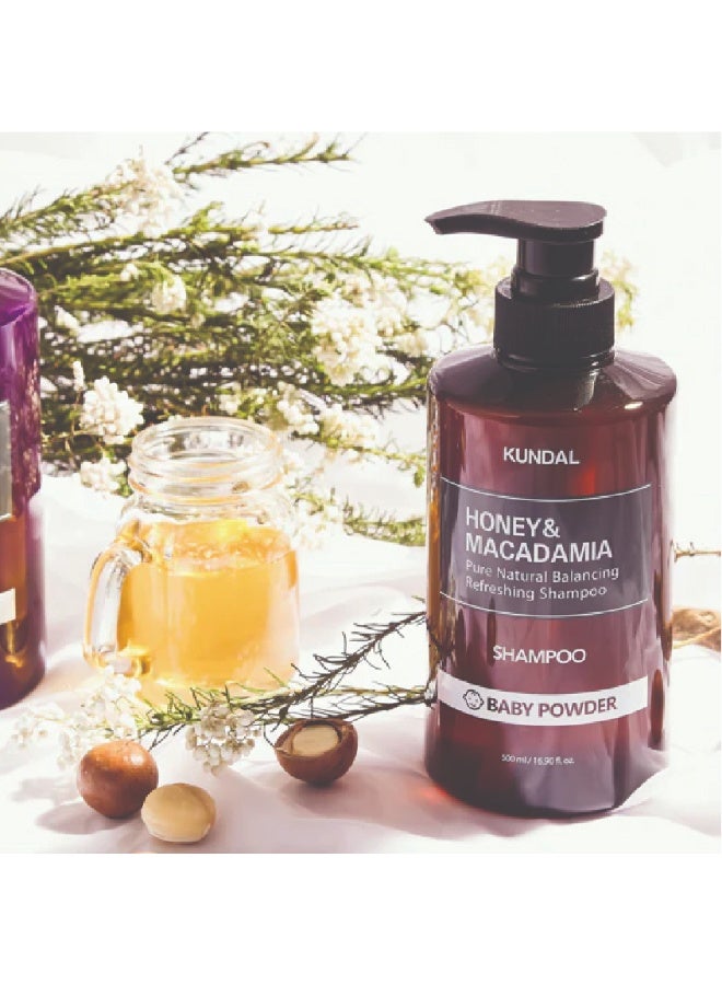 KUNDAL Honey & Macadamia Nature Shampoo - Baby Powder 500ml - Image 4