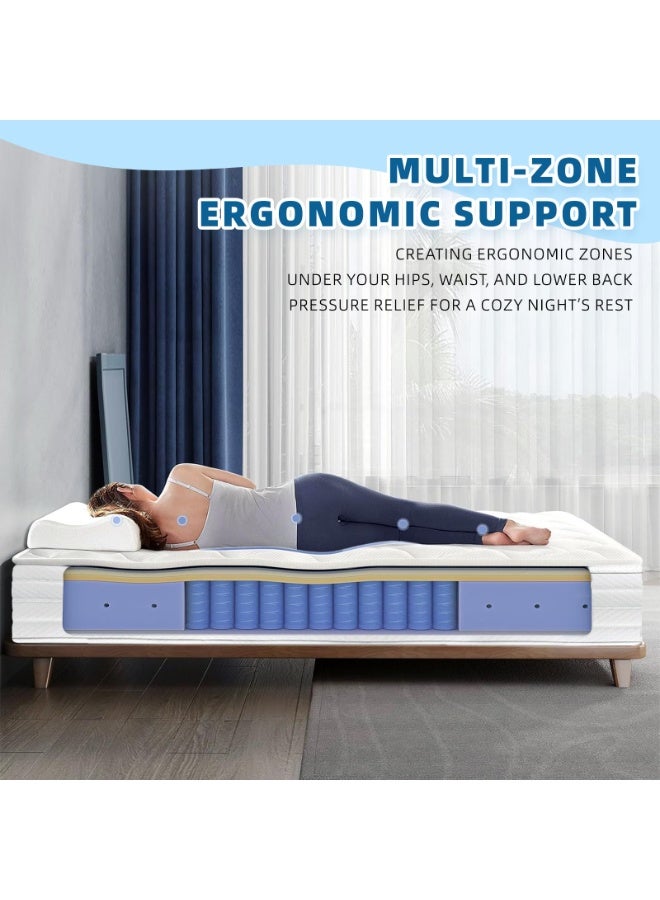 VINNYSEN 90 * 190 * 30CM Double size Foam and Spring Hybrid Mattress Double Size  Medium Firm Long-Lasting Suppor Zoned Pressure Relief Certified Safe Foam and Fabric Mattress - Image 5