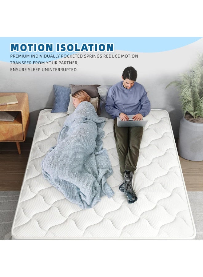 VINNYSEN 90 * 190 * 30CM Double size Foam and Spring Hybrid Mattress Double Size  Medium Firm Long-Lasting Suppor Zoned Pressure Relief Certified Safe Foam and Fabric Mattress - Image 2