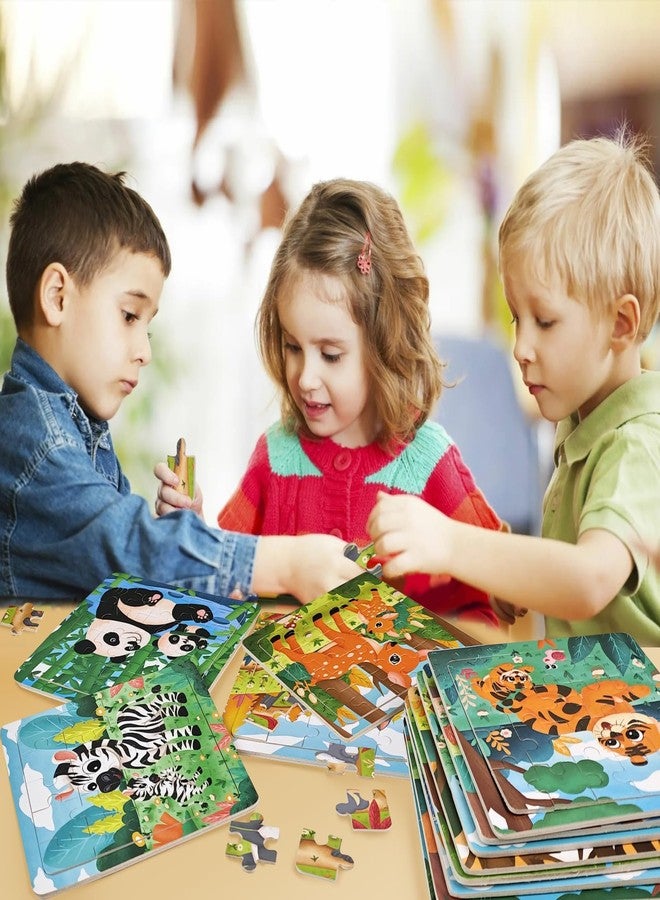 edutree Wooden Puzzle for Toddlers 2-4, 12 Pieces Animal Jigsaw Puzzles for Kids Aged 3-5, Preschool Learning Educational Toys for Boys Girls 3 4 5 - Image 5