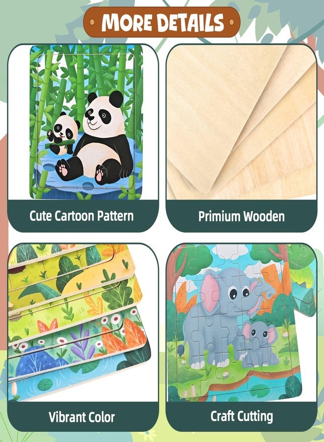 edutree Wooden Puzzle for Toddlers 2-4, 12 Pieces Animal Jigsaw Puzzles for Kids Aged 3-5, Preschool Learning Educational Toys for Boys Girls 3 4 5 - Image 3