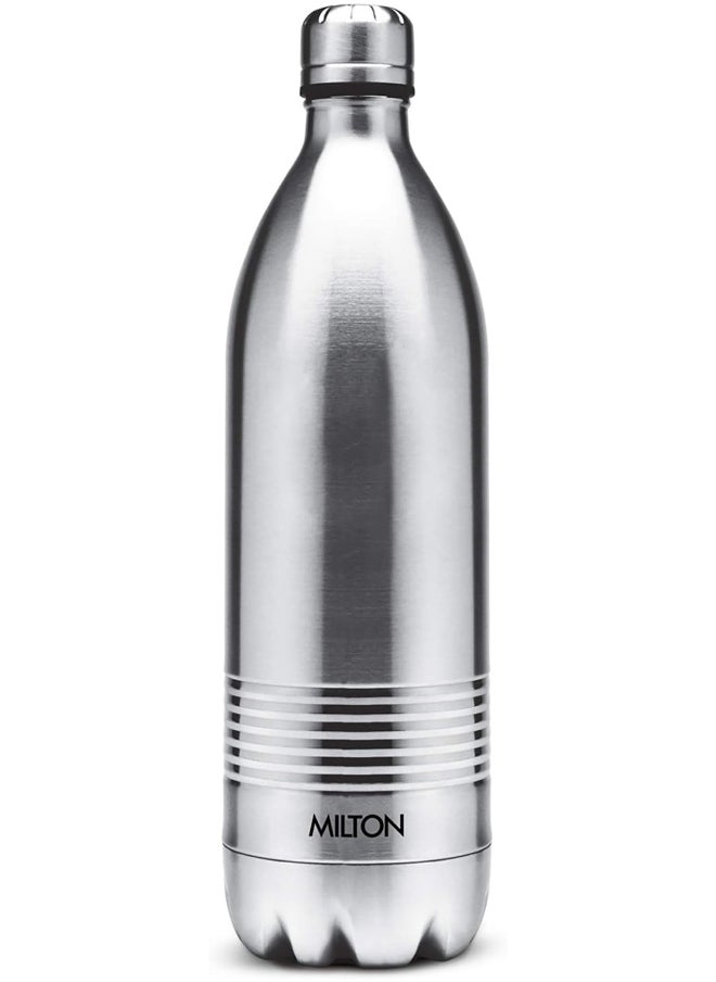 Milton - 1000 Thermosteel 24 Hours Hot And Cold Water Bottle, 1 Litre, Silver, Steelplain, 1000 Ml - Image 1