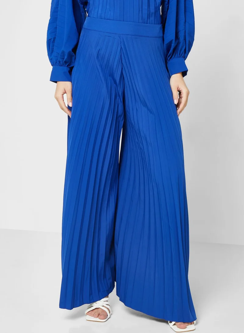 ELLA Puff Sleevetop & Pleated Pant Set