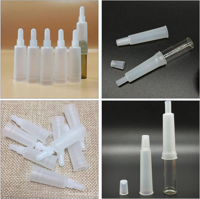 Ampoule Bottle Cover Dropper Caps 1Ml Plastic Lid for Serum Essential Oil 25Pcs Refillable Containers for Cosmetic Ampoule Bottles Travel and Beauty Use - Image 3