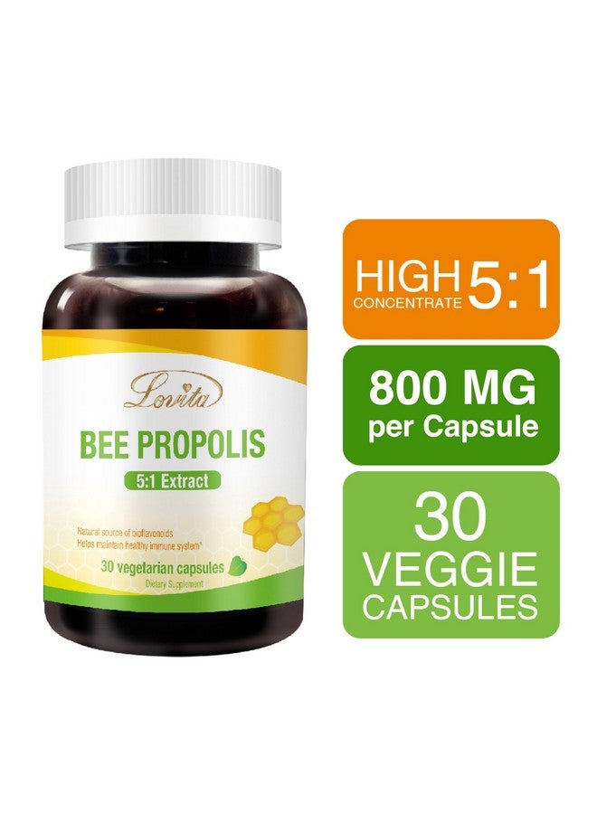 Lovita Propolis Capsule | 800mg, 5:1 Concentration | Natural Bee Propolis Extract | 30 Vegetarian Bee Propolis Capsules (Pack of 3/3 Months Supply) - Image 2