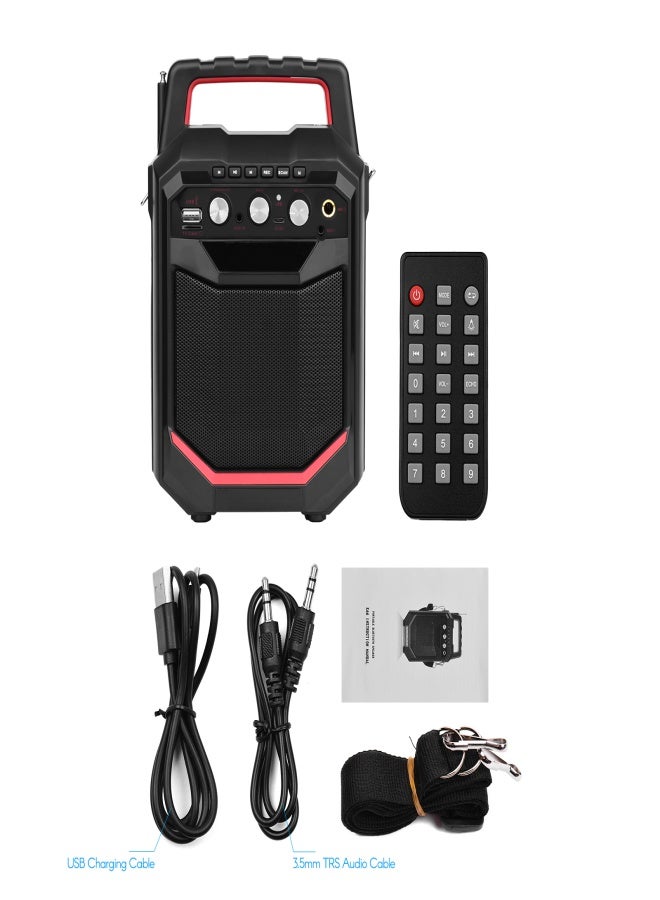 Portable Wireless BT Music Speaker 20W LED Screen with FM Radio Record Function Echo Effect Support U Flash Disk TF Card AUX Input with Remote Control Built-in 3600mAh Battery for Karaoke Singing Activity - Image 4