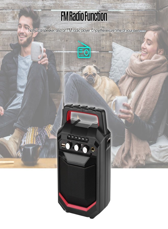 Portable Wireless BT Music Speaker 20W LED Screen with FM Radio Record Function Echo Effect Support U Flash Disk TF Card AUX Input with Remote Control Built-in 3600mAh Battery for Karaoke Singing Activity - Image 2