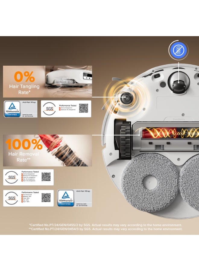 roborock Qrevo Curv X Robot Vacuum and Mop,22000Pa Suction,Zero-Tangling,Hot Water Mop Washing & Dock Self Cleaning FlexiArm - Image 4