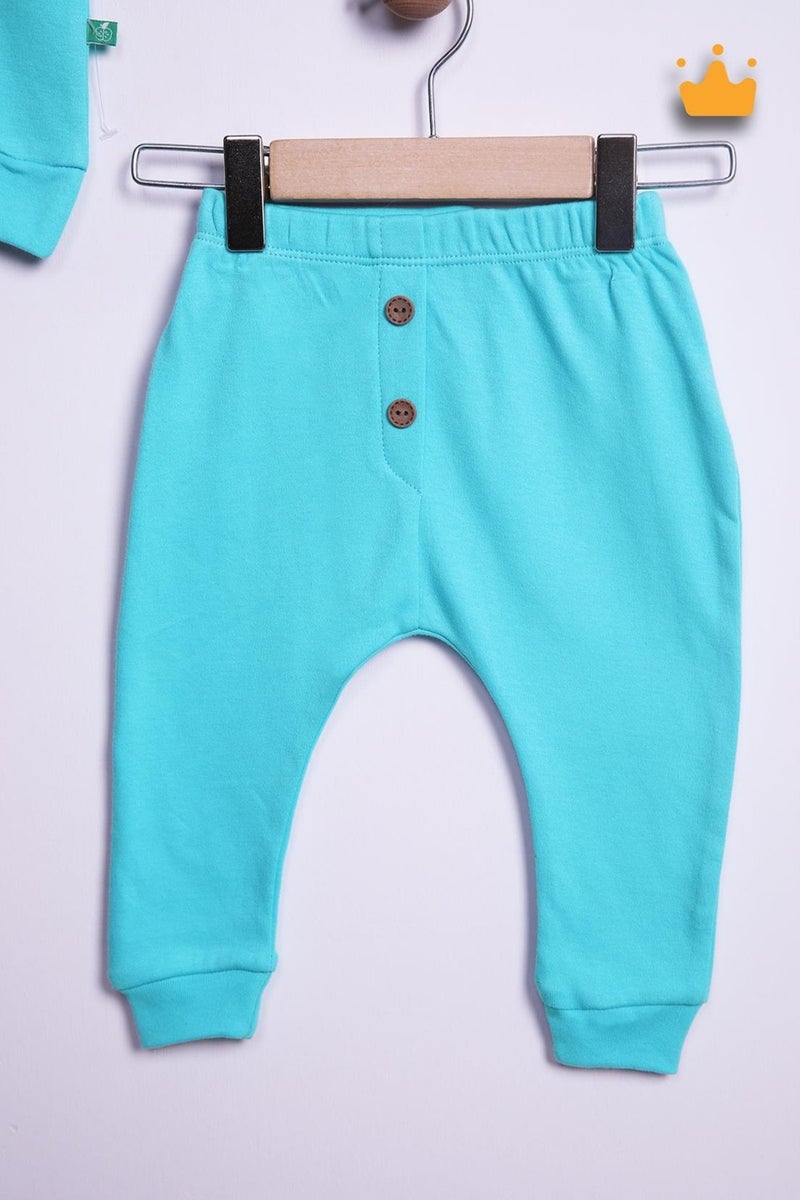 Pino Baby Begi 100% Cotton Buttoned Sweat Trousers Set 23631  - Image 5