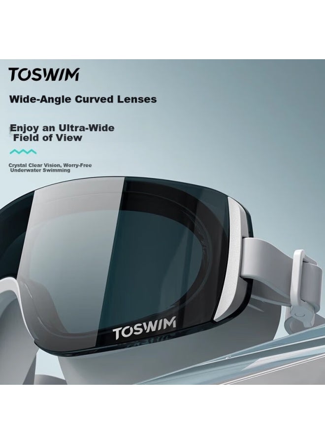 Toswim Large Frame Waterproof Anti-fog Swimming Goggles Uni Hd Coated Professional Eyewear Abyss Glow Plano - Image 5