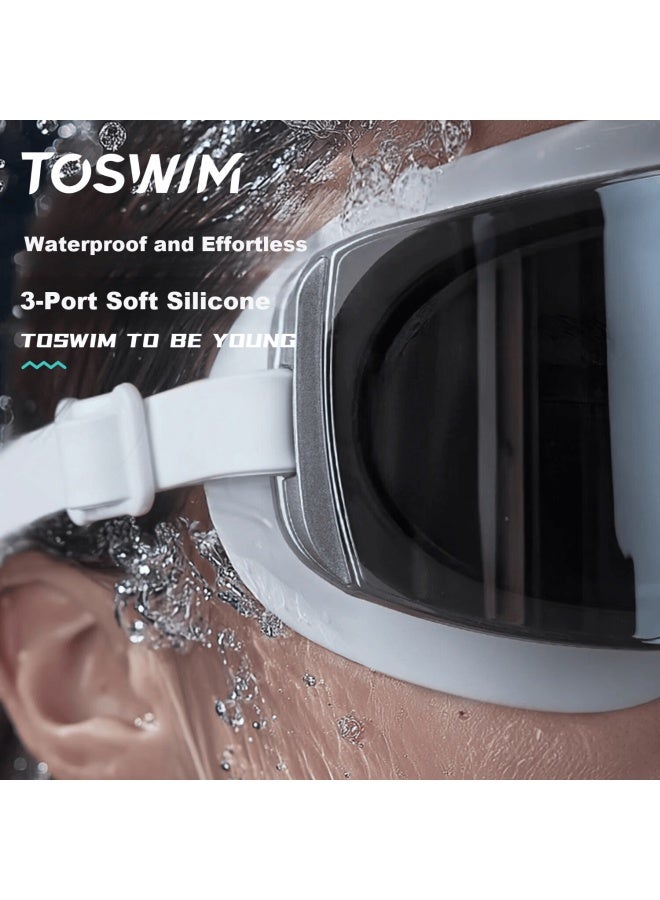 Toswim Large Frame Waterproof Anti-fog Swimming Goggles Uni Hd Coated Professional Eyewear Abyss Glow Plano - Image 4