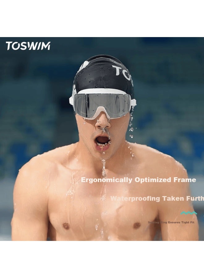 Toswim Large Frame Waterproof Anti-fog Swimming Goggles Uni Hd Coated Professional Eyewear Abyss Glow Plano - Image 3