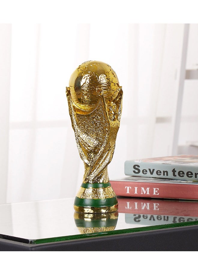 Generic World Cup Football Trophy Gold/Green  - Image 2