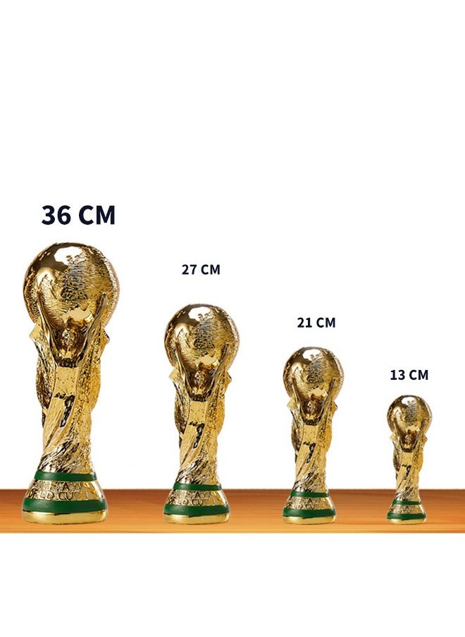 Generic World Cup Football Trophy Gold/Green  - Image 4