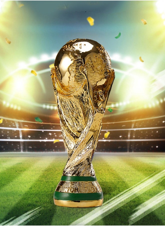 Generic World Cup Football Trophy Gold/Green  - Image 3