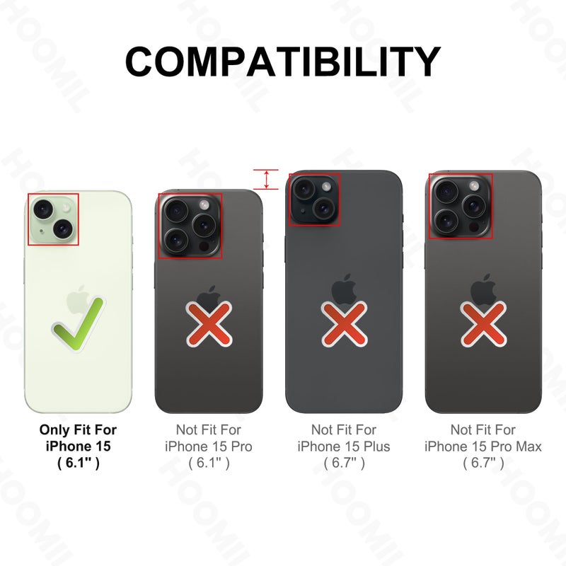 HOOMIL Case for iPhone 15 6.1-Inch, Anti-Yellowing, Drop Protection, Anti-Scratch Transparent Hard Back Phone Cover - Crystal Clear - Image 2