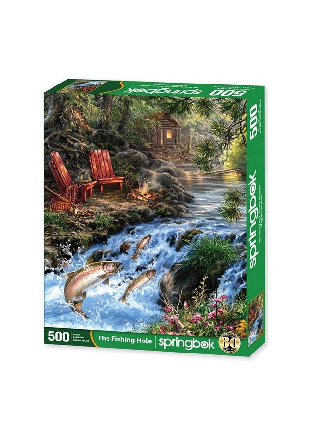 Springbok S 500 Piece Jigsaw Puzzle The Fishing Hole Made In Usa - Image 3