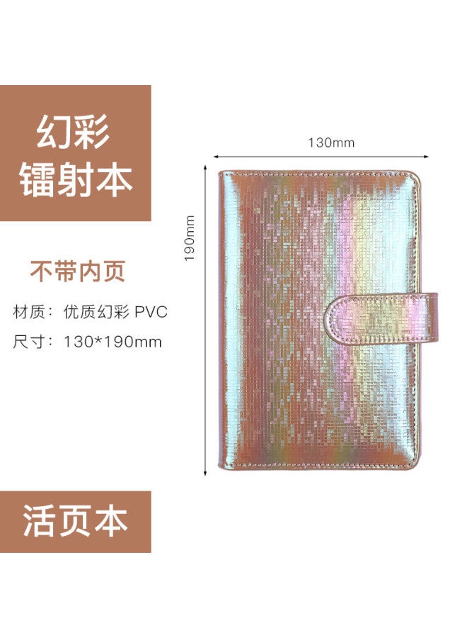 Dimension Stationery Korea Girl's Heart Macaron Loose-leaf Notebook Pu Hand Account Book Notebook Hand Account Book Travel Book - Image 1