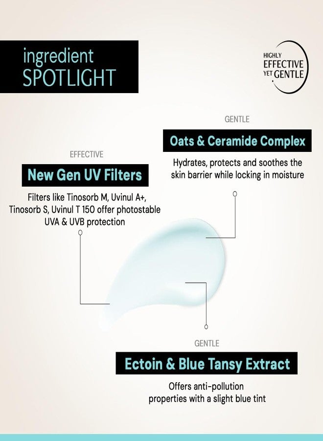 Deconstruct Oats & Ceramide Gel Sunscreen SPF 50 PA++++ |In Vivo| Barrier Repair for Sensitive & Oily skin | Soothes, Calms Skin | New Gen UV Filters |Lightweight & Non-greasy | For Men & Women - 50g - Image 4