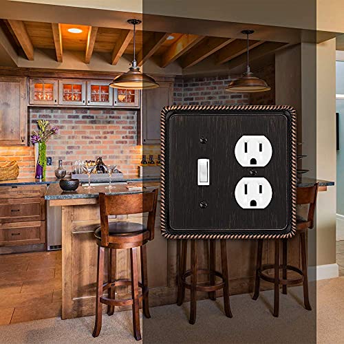 Henne Bery Rope Edge Decorative Wall Plate Switch Plate Outlet Cover (Toggle/Duplex, Aged Bronze) - Image 5