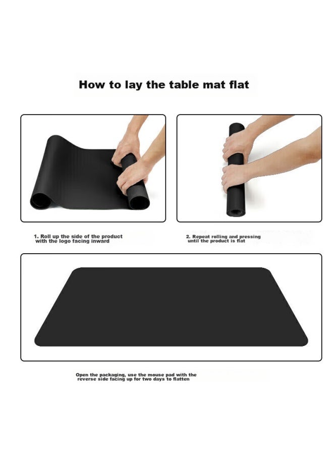 Bubm Large Mouse Pad, Office Desk Mat, Laptop Pad, Keyboard Mat, Office Desk Pad, Gaming Mat For Home Use, Waterproof, Supports Large Custom Orders, Black Large Single-sided - Image 4