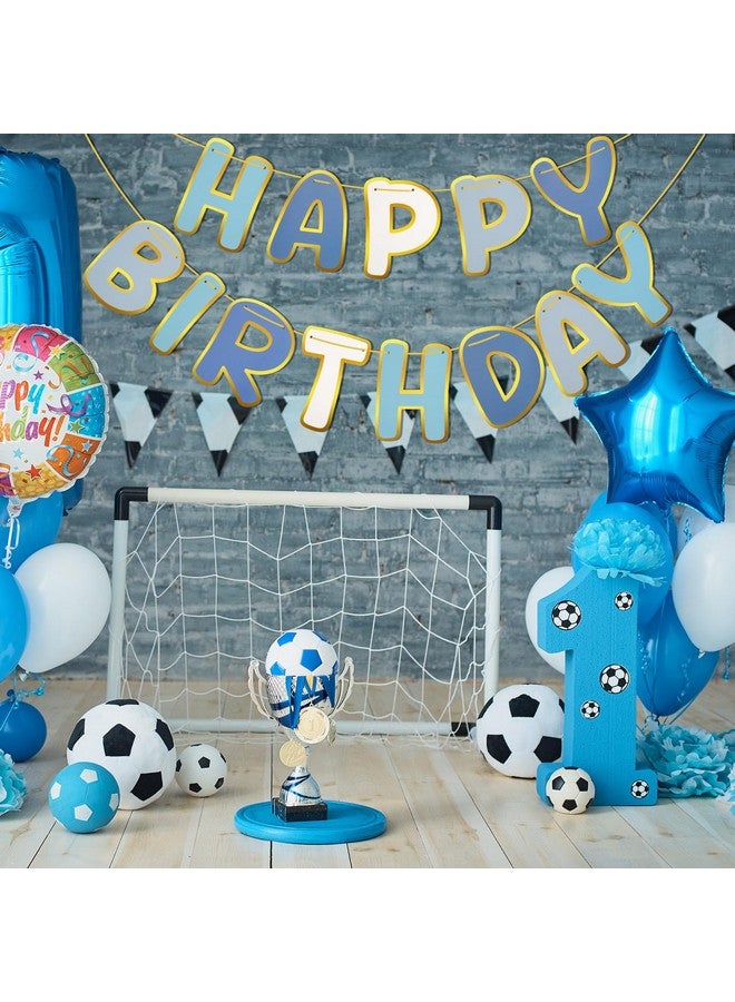 TaoBary Blue Happy Birthday Banner Pre-strung Birthday Party Decorations No DIY Hanging Banner Sign Hanging Decor for Women Men Boys Girls Party Supplies Backdrop - Image 5