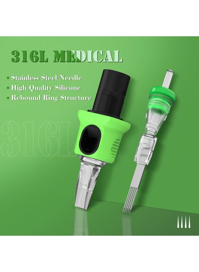 INKin Kelly Tattoo Cartridge Needles 9RS Round Shaders 16Pcs Soft Silicone Finger Ledge Disposable Tattoo Needles #10 Bugpin Long Taper for Wireless Tattoo Pen Machine Supply (1009RS) - Image 3