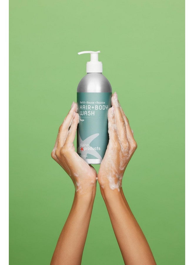 Plaine Products Eco Friendly Shampoo + Body Wash 2 In 1 Combo 16Oz Sage (Original (With Pump)) - Image 2