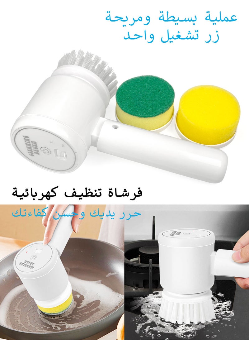 Syraith Electric Spin Scrubber, Chargeable Electric Scrubber, Electric Cleaning Brush with 3 Brush Heads and Foldable, for Tile, Tub, Dish, Sink, Grout, Wall, Kitchen, Including Storage Bag  - Image 3