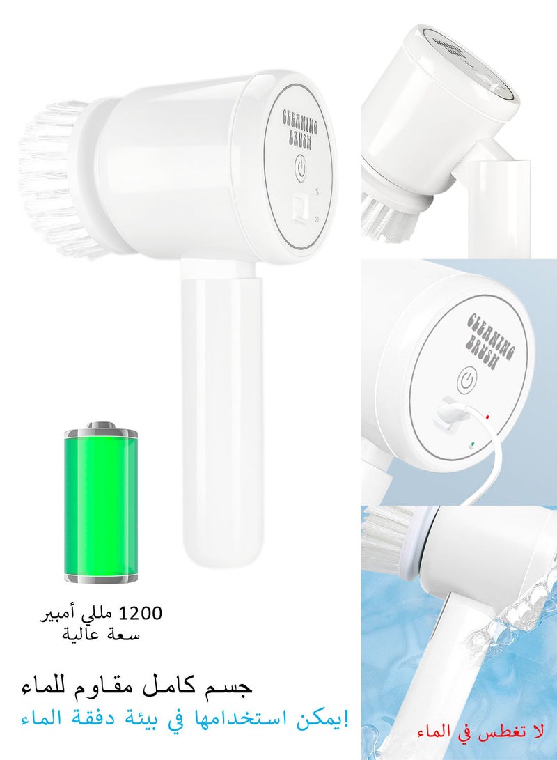 Syraith Electric Spin Scrubber, Chargeable Electric Scrubber, Electric Cleaning Brush with 3 Brush Heads and Foldable, for Tile, Tub, Dish, Sink, Grout, Wall, Kitchen, Including Storage Bag  - Image 5