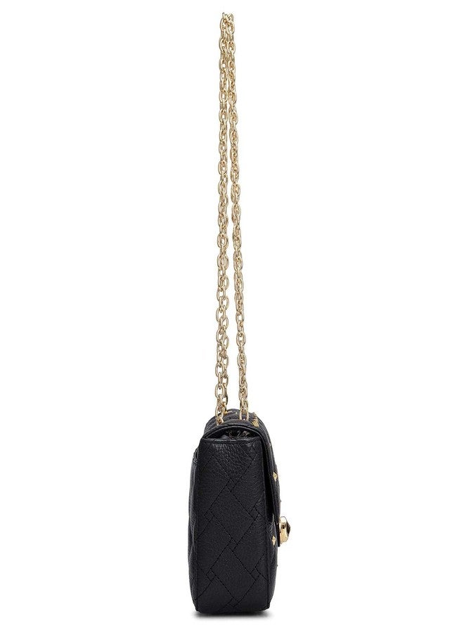 Da Milano Leather Black Shoulder Bag for Women (00230XSOL) - Image 3