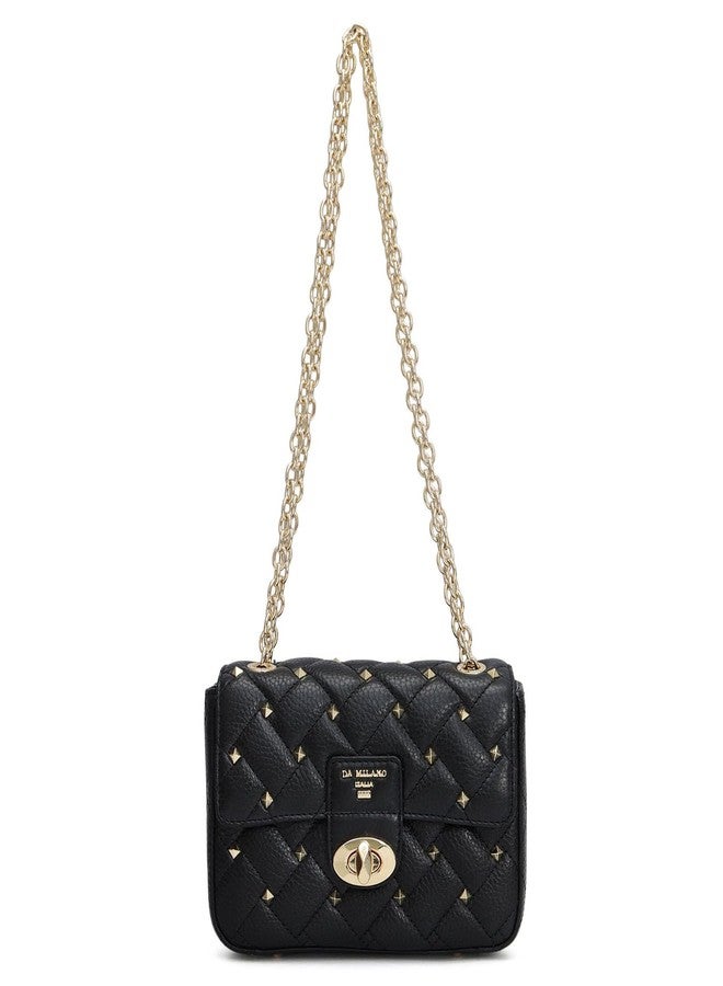 Da Milano Leather Black Shoulder Bag for Women (00230XSOL) - Image 1