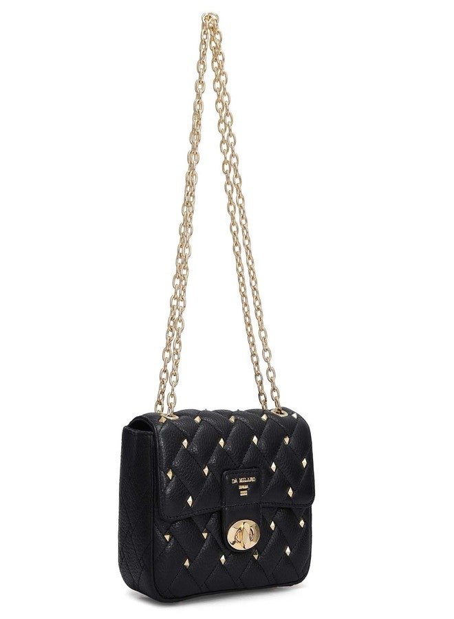Da Milano Leather Black Shoulder Bag for Women (00230XSOL) - Image 2