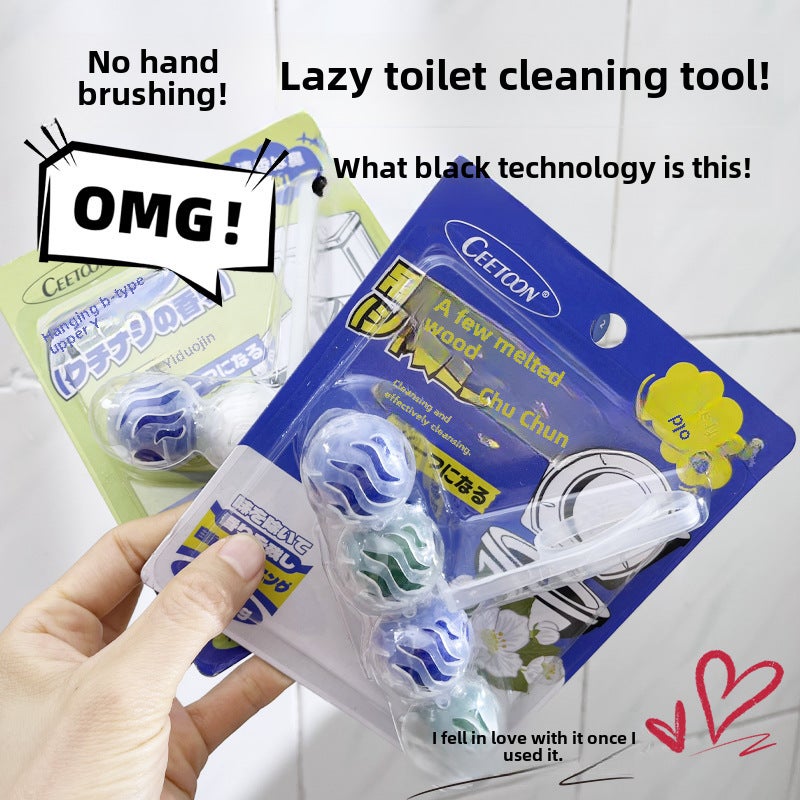 Ceetoon Toilet Cleaning Treasure Toilet Hanging Toilet Cleaning Ball Deodorizing Toilet Cleaning Spirit Powerful Descaling and Urine Stains(Gardenia fragrance) - Image 2